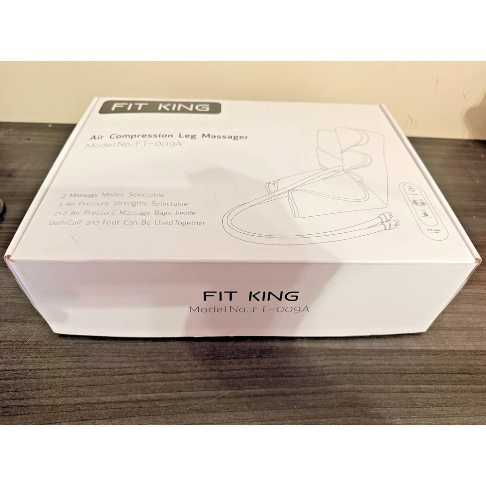 Fit King FT-009A Air Compression Leg & Foot Massager w/ Remote, White
